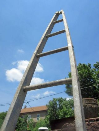 EXCEPTIONAL Antique Wood American 4th July Flag Pole Ladder Lodge Military 2