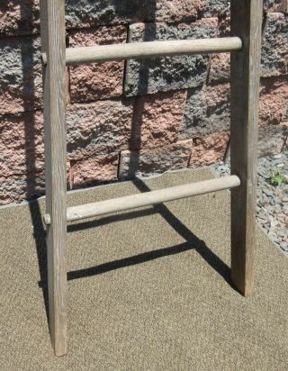 EXCEPTIONAL Antique Wood American 4th July Flag Pole Ladder Lodge Military 7