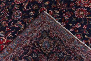 Vintage 9x12 Traditional Floral RED & NAVY BLUE Persian Oriental LARGE Wool Rug 10