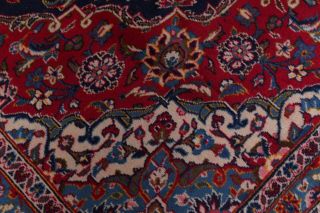 Vintage 9x12 Traditional Floral RED & NAVY BLUE Persian Oriental LARGE Wool Rug 12