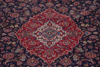 Vintage 9x12 Traditional Floral RED & NAVY BLUE Persian Oriental LARGE Wool Rug 4