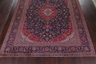 Vintage 9x12 Traditional Floral RED & NAVY BLUE Persian Oriental LARGE Wool Rug 6