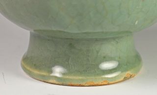 Unusual Antique Chinese Celadon Glazed Porcelain Bottle Vase 3