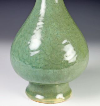 Unusual Antique Chinese Celadon Glazed Porcelain Bottle Vase 5