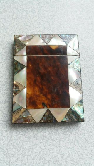 Stunning Antique / Vintage Mother Of Pearl Calling / Visiting Card Case