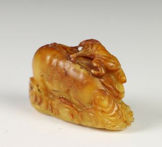 Small Chinese Jade Carving of Figure on Elephant 4