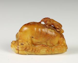 Small Chinese Jade Carving of Figure on Elephant 5