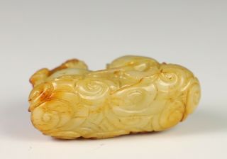 Small Chinese Jade Carving of Figure on Elephant 7