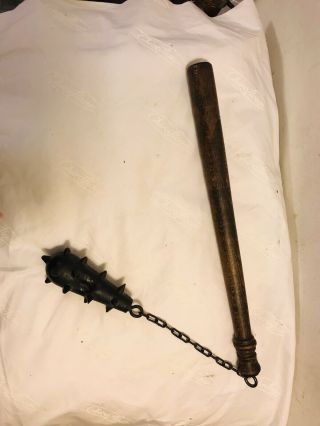 Mace Flail Head,  Chain Medieval Style Studded Cast Iron Head.  See12pix.  Make Offer