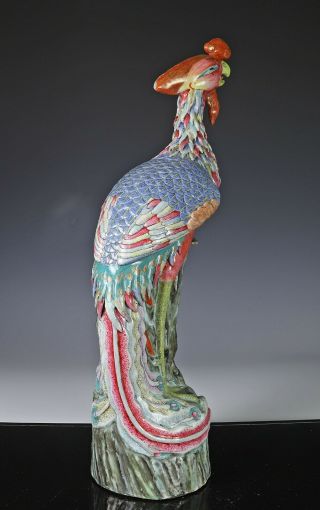 Large Antique Chinese Porcelain Statue of Standing Phoenix 2