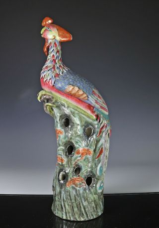 Large Antique Chinese Porcelain Statue of Standing Phoenix 3