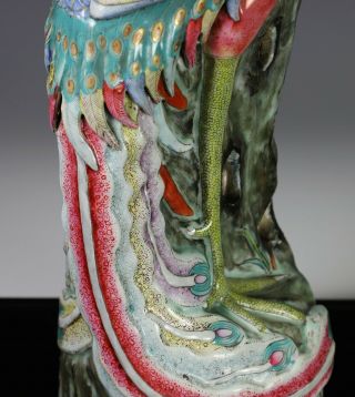 Large Antique Chinese Porcelain Statue of Standing Phoenix 7