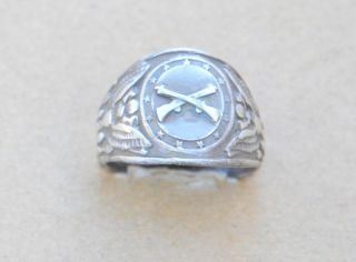 Vintage Sterling Silver Us Army Infantry Ring Size - 11.  25.  112