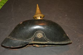 Rare Ww1 Leather German Pickelhaube Helmet Prussian