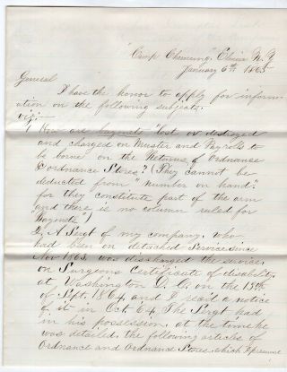 1865 Letter From Capt Norton Regarding Discharged Soldier 