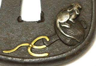 ◆Tsuba◆ - Mallet of luch & Mouse - Dotemimi style Fantastic 61mm Box 8