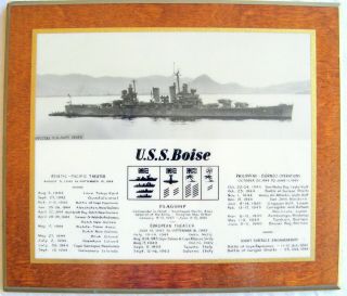 Vintage 1945 U.  S.  S.  Boise Flagship 10 1/4 " Wall U.  S.  Navy Military Plaque L4