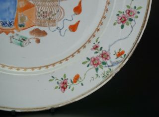 HUGE Antique Chinese Famille Rose Treasure Flower Plate Charger QIANLONG 18th C 4