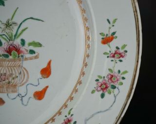 HUGE Antique Chinese Famille Rose Treasure Flower Plate Charger QIANLONG 18th C 6