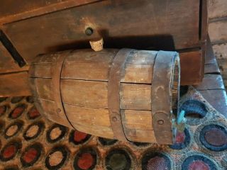Early Wooden Small Oval Keg With Spout.  Awesome Early Piece