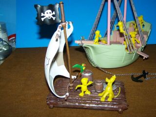 Ideal Disney Toy Pirate Ship with Disney Figures and Papo Raft 3