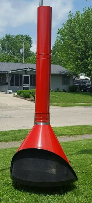 Mid Century Modern Red/orange Preway? Cone Fireplace Rustic Space