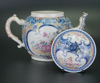 Very LARGE Chinese Porcelain Blue and White Famille Rose Iron Red Teapot 18 C 10