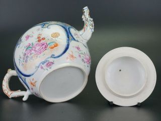 Very LARGE Chinese Porcelain Blue and White Famille Rose Iron Red Teapot 18 C 11