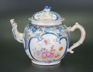 Very LARGE Chinese Porcelain Blue and White Famille Rose Iron Red Teapot 18 C 4