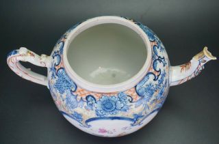 Very LARGE Chinese Porcelain Blue and White Famille Rose Iron Red Teapot 18 C 6
