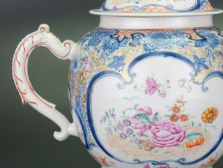 Very LARGE Chinese Porcelain Blue and White Famille Rose Iron Red Teapot 18 C 8