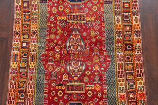 Vintage RED Kashkoli Persian Tribal Area Rug Oriental Wool Hand - made Carpet 5x8 3