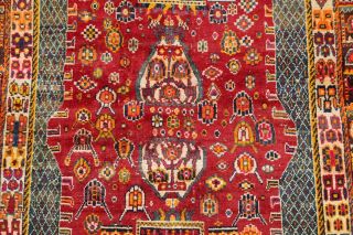Vintage RED Kashkoli Persian Tribal Area Rug Oriental Wool Hand - made Carpet 5x8 4