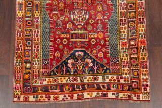 Vintage RED Kashkoli Persian Tribal Area Rug Oriental Wool Hand - made Carpet 5x8 5