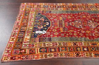 Vintage RED Kashkoli Persian Tribal Area Rug Oriental Wool Hand - made Carpet 5x8 7
