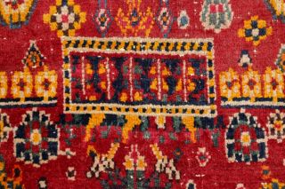 Vintage RED Kashkoli Persian Tribal Area Rug Oriental Wool Hand - made Carpet 5x8 8