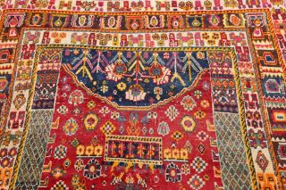 Vintage RED Kashkoli Persian Tribal Area Rug Oriental Wool Hand - made Carpet 5x8 9