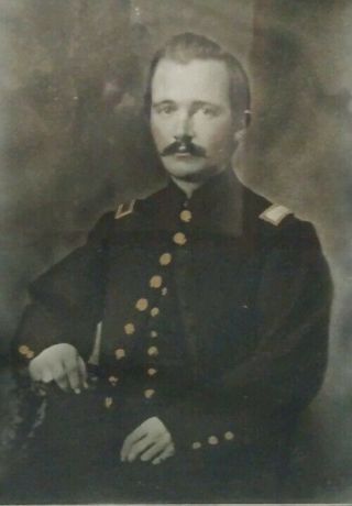 Vintage 19th C.  Civil War Union Officer Charcoal Portrait Image LOOK Photo 4