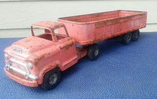 Vintage Buddy L Freight Hauler Gmc Truck & Trailer Collectible Toy