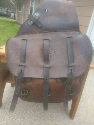 Us Cavalry Leather Saddlebags,  Ww I,  Stamped 1918,  Ag Spalding & Bros.