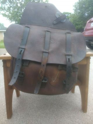 US Cavalry leather saddlebags,  WW I,  stamped 1918,  AG Spalding & Bros. 2