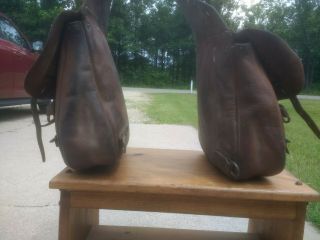US Cavalry leather saddlebags,  WW I,  stamped 1918,  AG Spalding & Bros. 5
