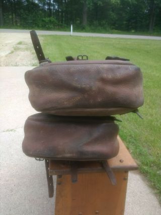 US Cavalry leather saddlebags,  WW I,  stamped 1918,  AG Spalding & Bros. 7