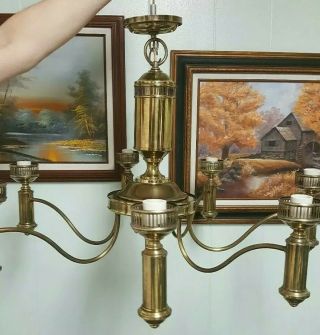 Feldman Lighting Co.  Mid - Century Brass Chandelier Lamp