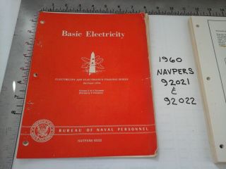 NAVY BASIC ELECTRICITY TRAINING MANUALS NAVPERS ITEM NUMBER 92021 AND 92022. 3