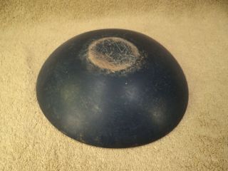 Old Wooden Very Small Turned Dough Bowl Blue Paint