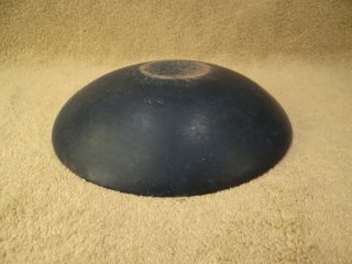 Old Wooden Very Small Turned Dough Bowl Blue Paint 4