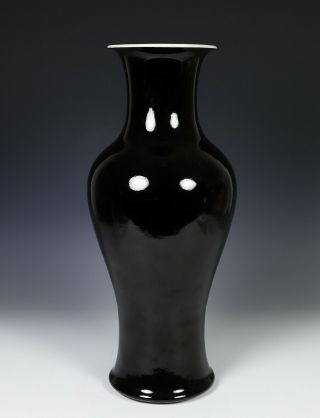 Large Antique Chinese Mirror Black Glazed Vase With Kangxi Mark