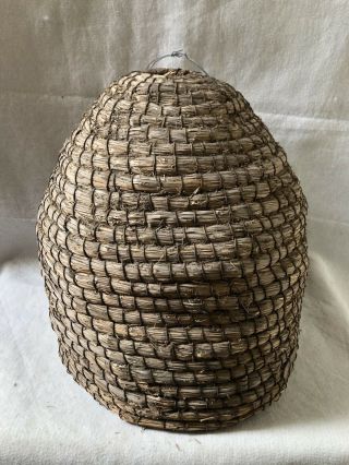 Rare French Antique Bee Skep (beehive) Hand Made.  Barn Find