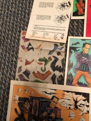 Rare 1965 THE MUNSTERS Hasbro Deluxe Magic Rub Ons Set Game 11
